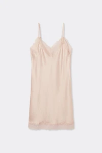 Silk Slip with Lace Insert Detail
