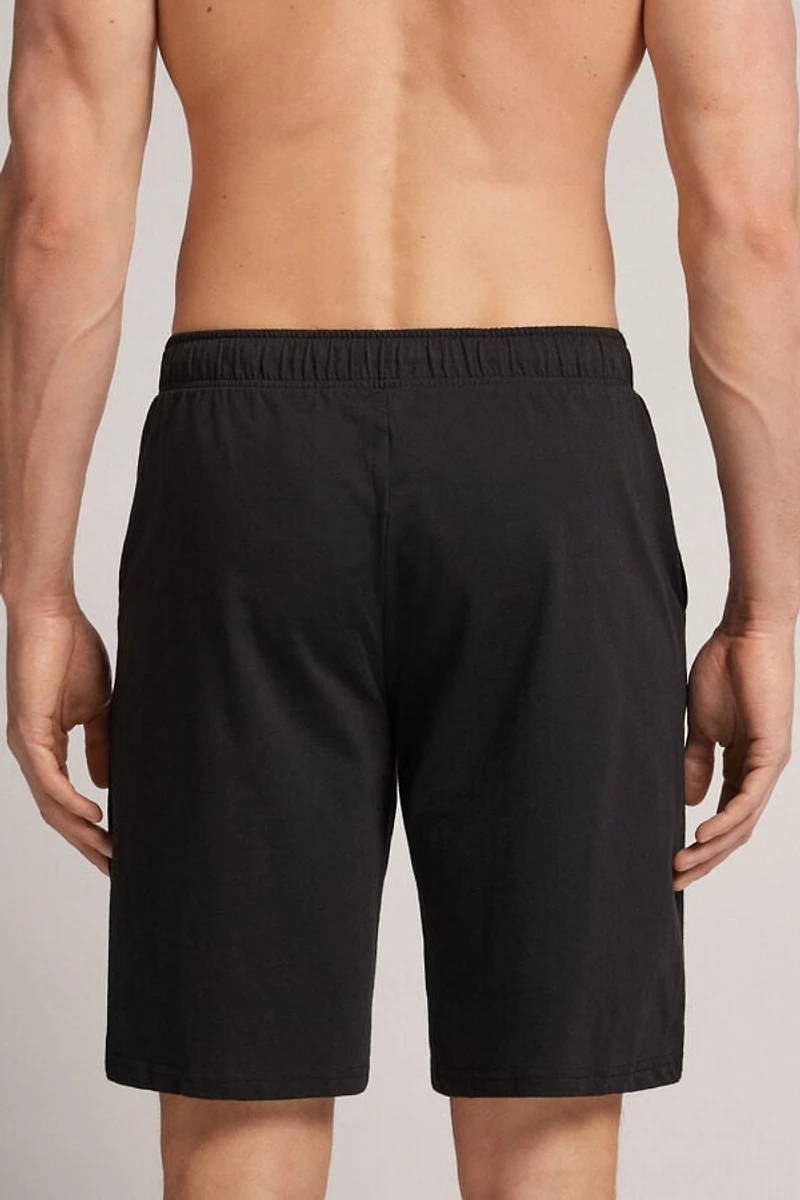Rib Detail Cotton Shorts