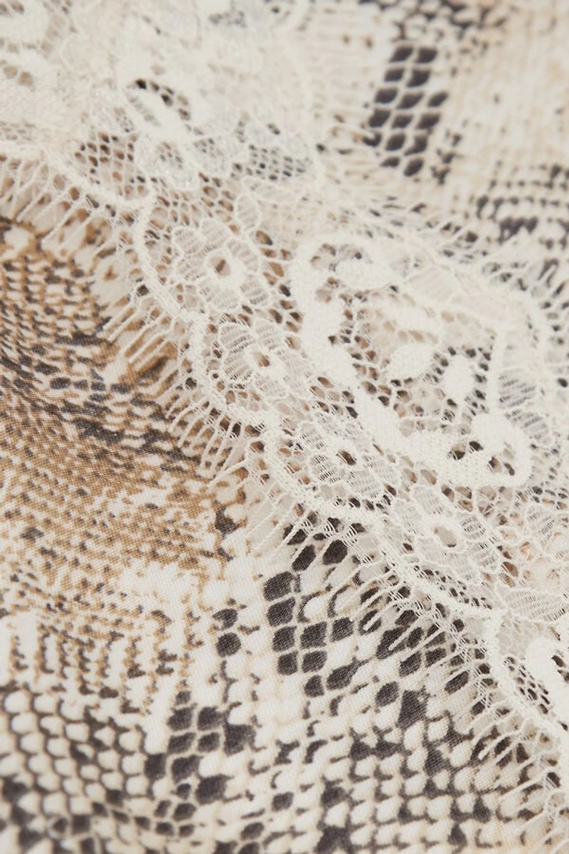 Seductive Glamour Snakeskin Print Viscose Satin Top