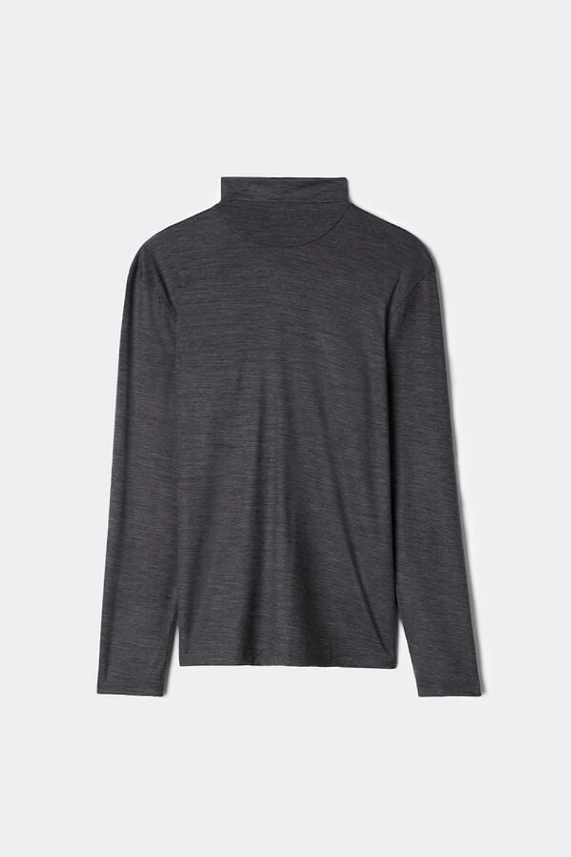 Long-sleeve High-Neck Merino-Wool Top