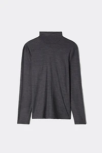 Long-sleeve High-Neck Merino-Wool Top