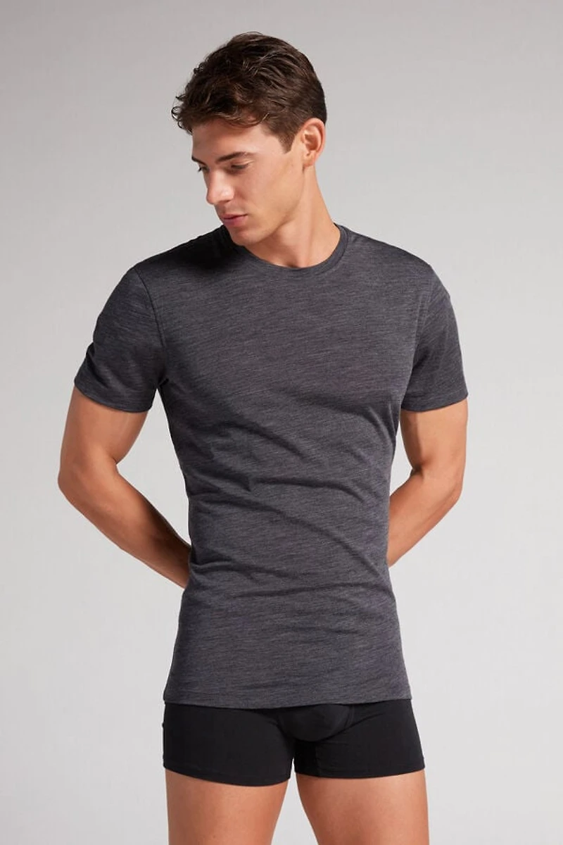 Stretch Merino Wool Short-Sleeve T-Shirt