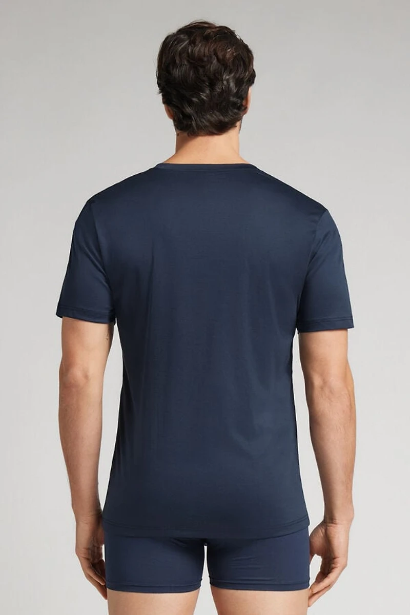 Premium Mercerized Cotton V-Neck T-Shirt