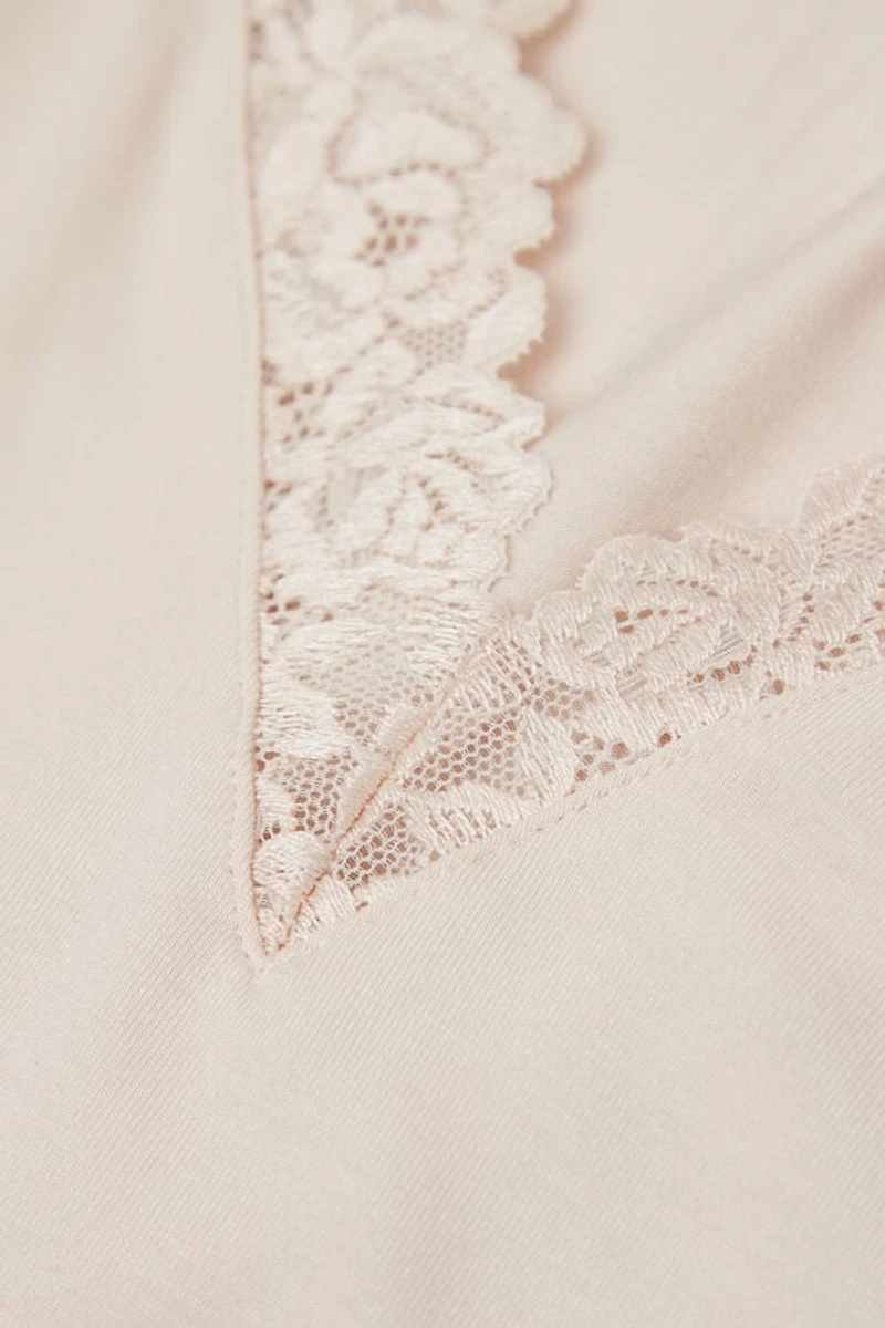 Pretty Flower Modal and Lace Tank Top