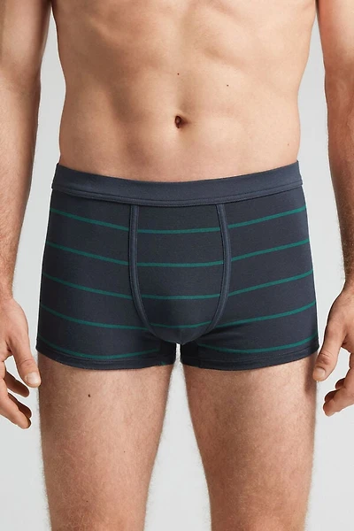 Blue Green Stripe Print Superior Cotton Boxers