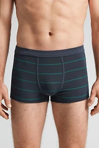 Blue Green Stripe Print Superior Cotton Boxers