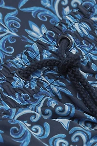 Blue Majolica Print Swim Trunks