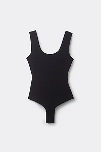 Raw Edge Cotton Bodysuit