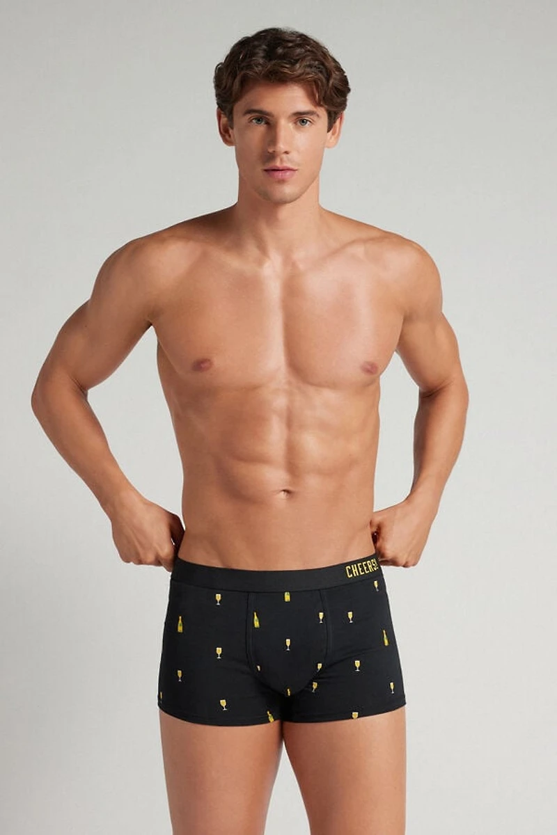 Champagne Bottle Print Superior Cotton Boxers