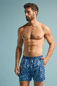 Blue Majolica Print Swim Trunks