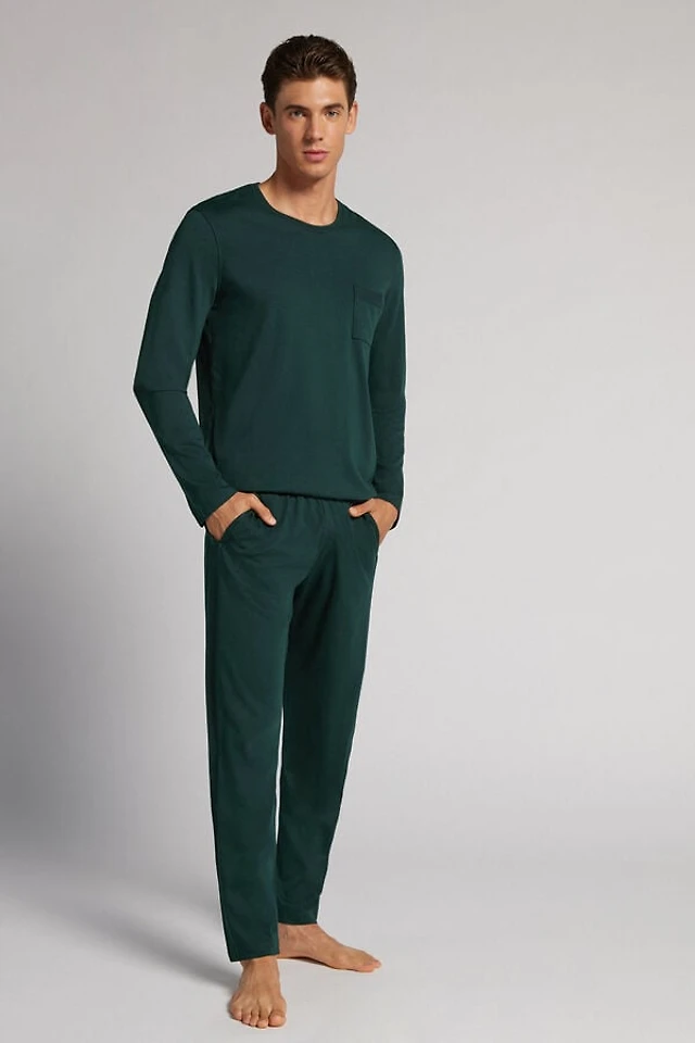 silk pyjamas intimissimi pyjama homme Nightwear Intimissimi Pyjama Homme Shop Intimissimi Uomo Double Breasted  Full Length Cotton Pajamas