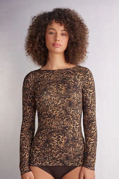 Always Glamorous Long-Sleeved Top Ultralight Modal with Cashmere