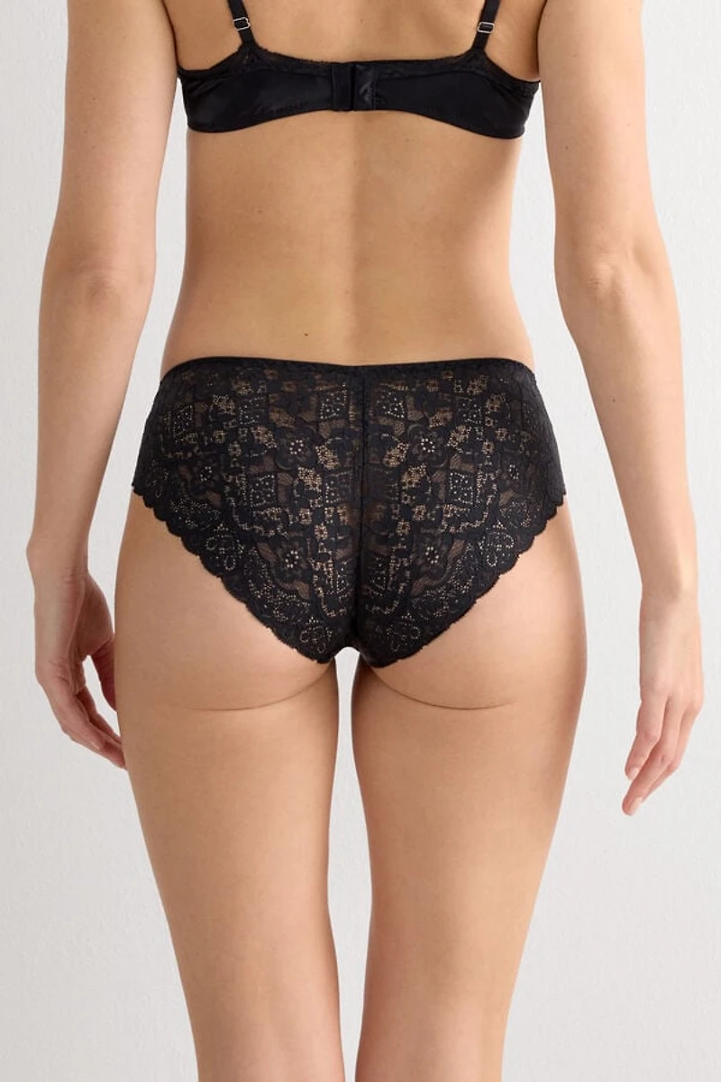 Lace and Silk Bikini Briefs