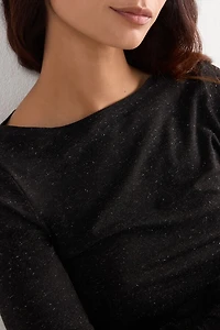 Crewneck Top Modal Light with Cashmere Lamé