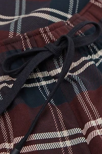 Blue Tartan Full Length Cotton Pants