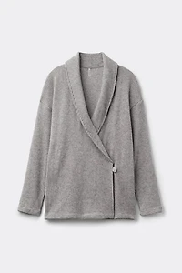 Soft Tricot Cardigan Wrap Sweater