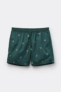 Embroidered Palm Tree Swim Trunks