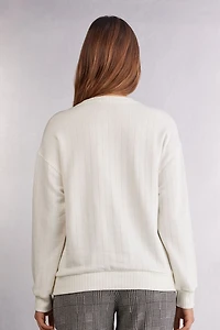 Royal Elegance Long Sleeve Ribbed Top