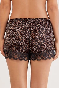 Sensual Attitude Animal Print Viscose Satin Shorts