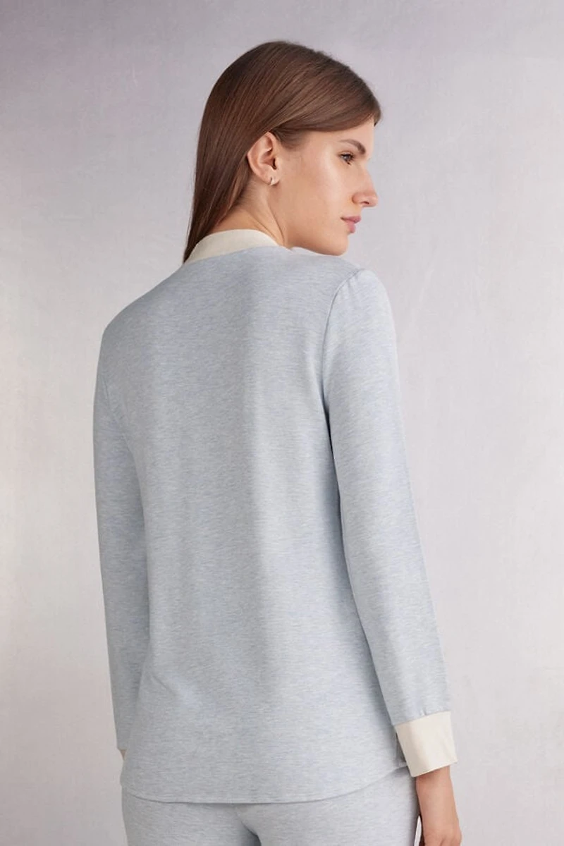 Cold Winter Night Button Up Top Modal with Wool