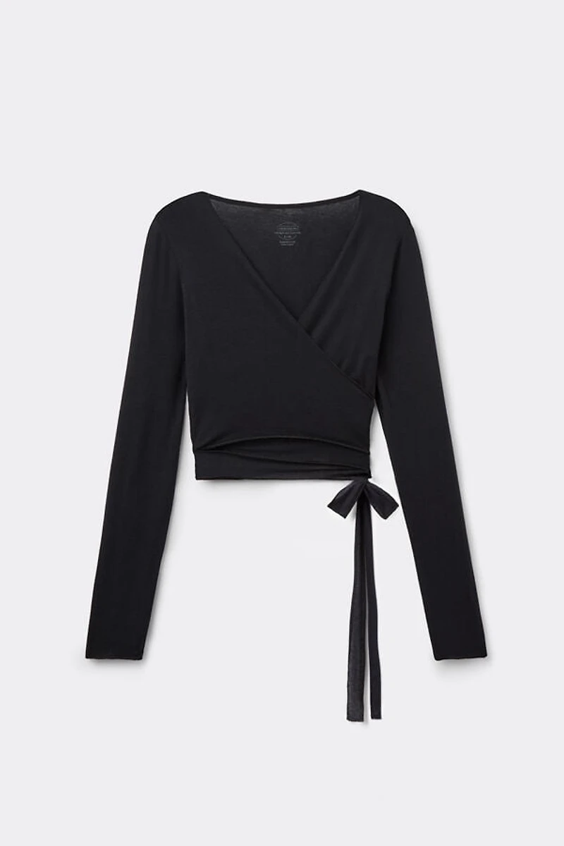 Long Sleeve Wrap Top Modal Ultralight with Cashmere