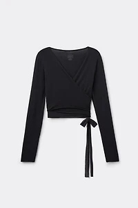 Long Sleeve Wrap Top Modal Ultralight with Cashmere