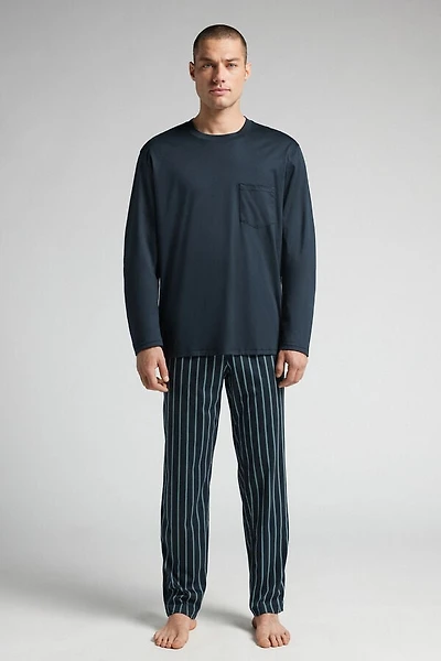 Printed Premium Mercerized Cotton Full Length Pajamas