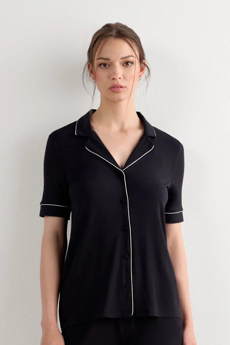 Short Sleeve Button Up Shirt Modal