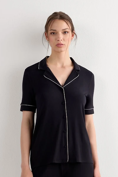 Short Sleeve Button Up Shirt Modal