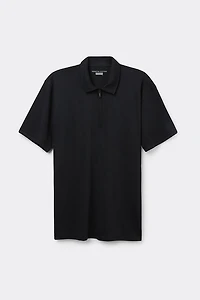 Short Sleeve Zip Polo Shirt Premium Mercerized Cotton