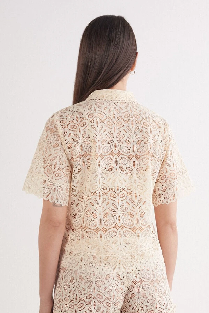 Italian Rivera Short Sleeve Lace Shirt