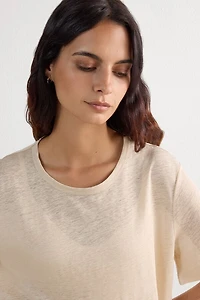 The Pure Linen Short Sleeve Top