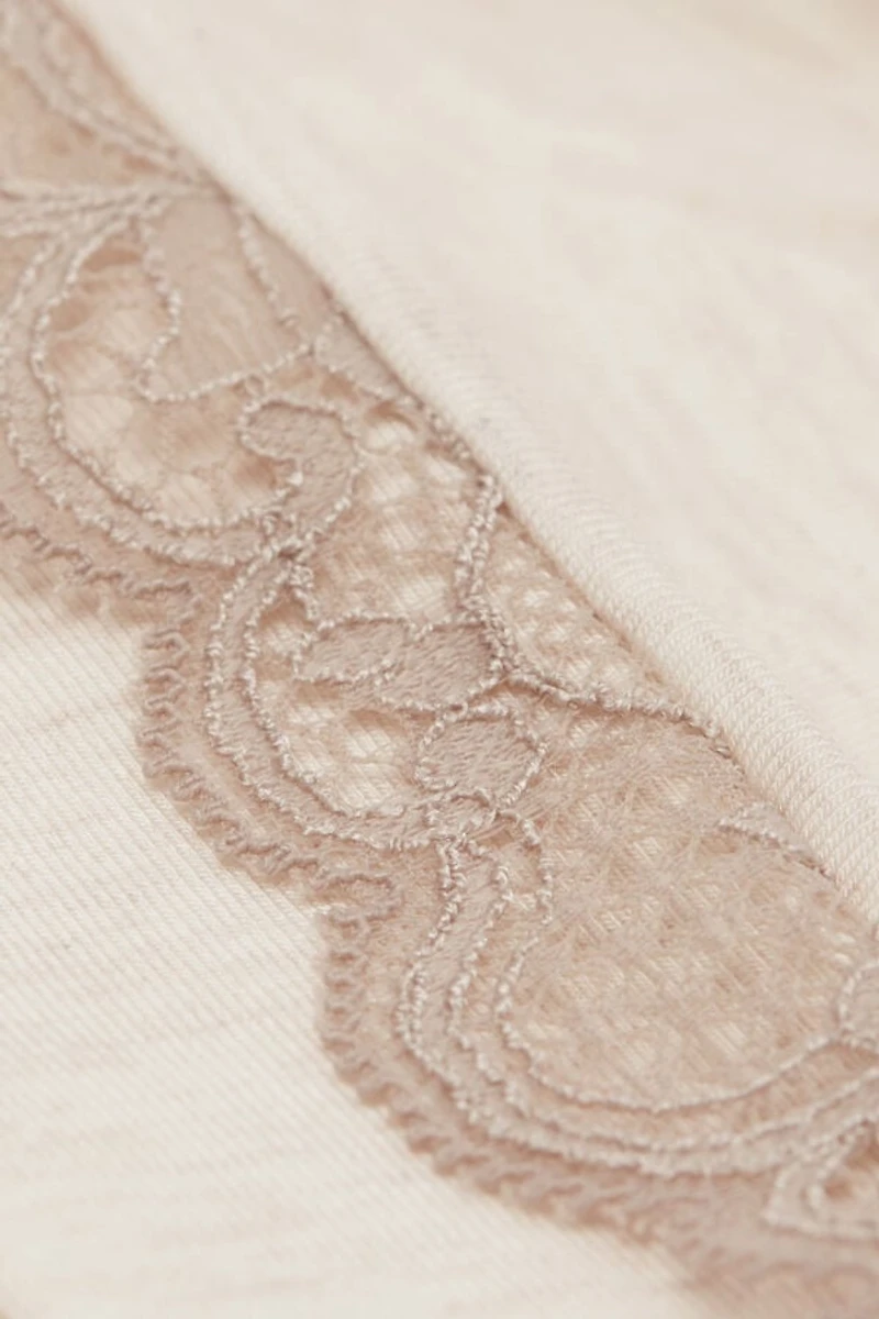 Lace Trim Short Pajamas Modal