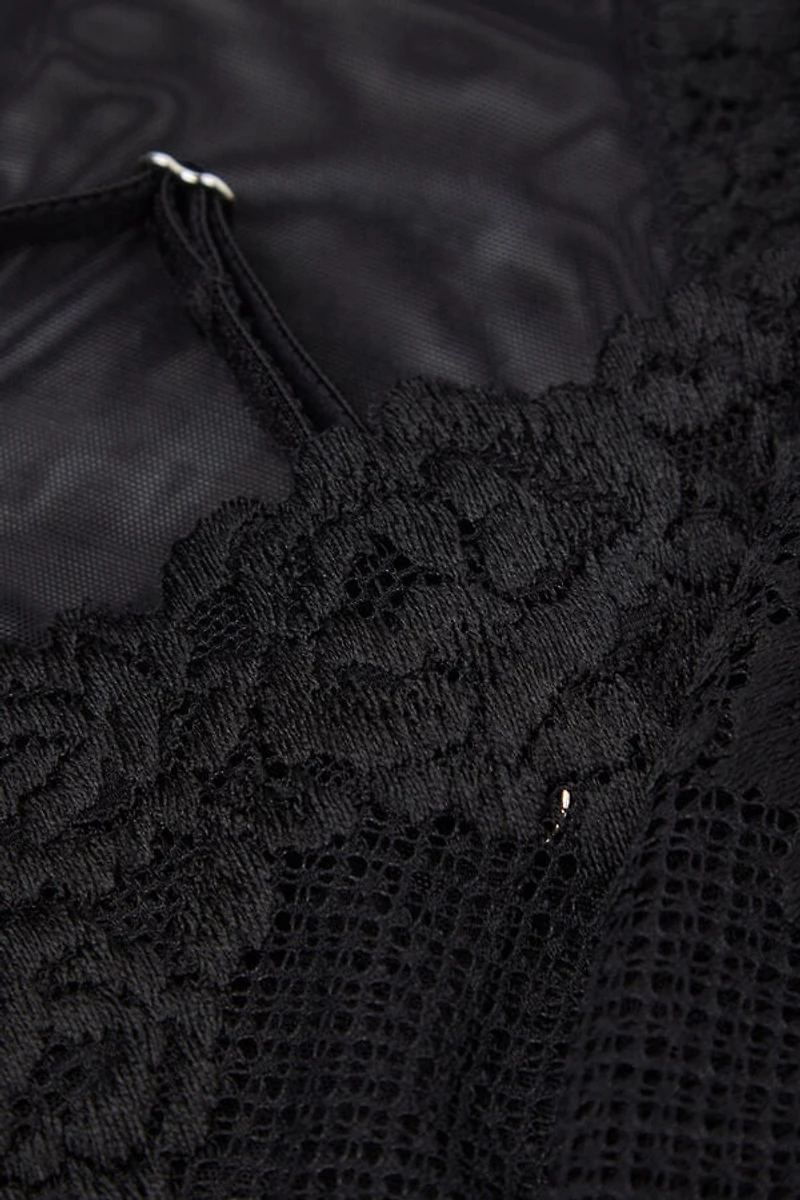 Pretty Flowers Tulle and Lace Bodysuit