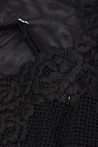 Pretty Flowers Tulle and Lace Bodysuit
