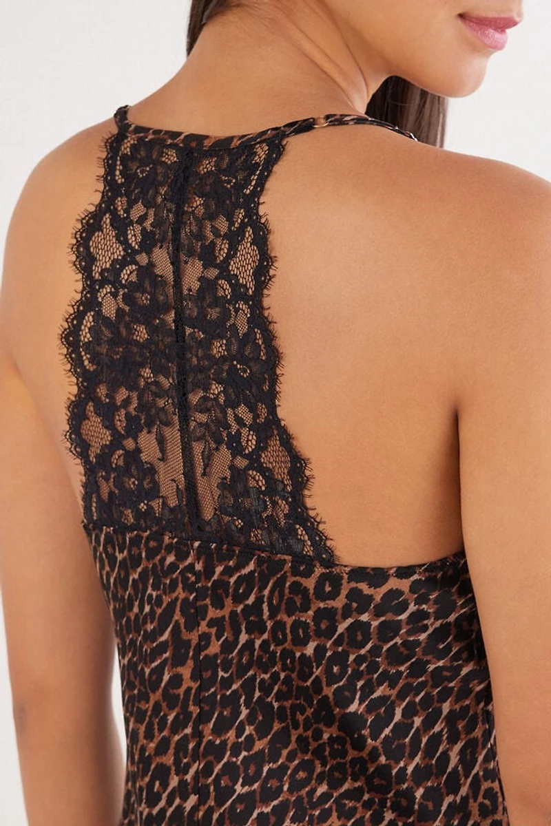 Sensual Attitude Animal Print Viscose Satin Top