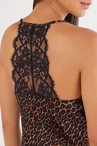 Sensual Attitude Animal Print Viscose Satin Top