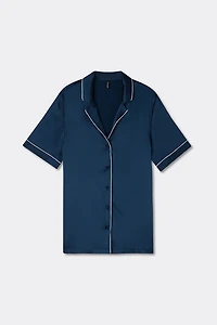 Menswear Cut Short Sleeve Silk Shirt