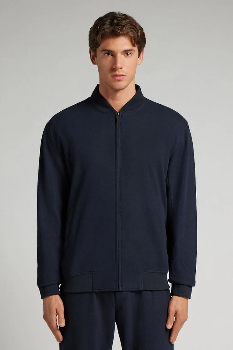 Cloth Fabric Zip Bomber Jacket