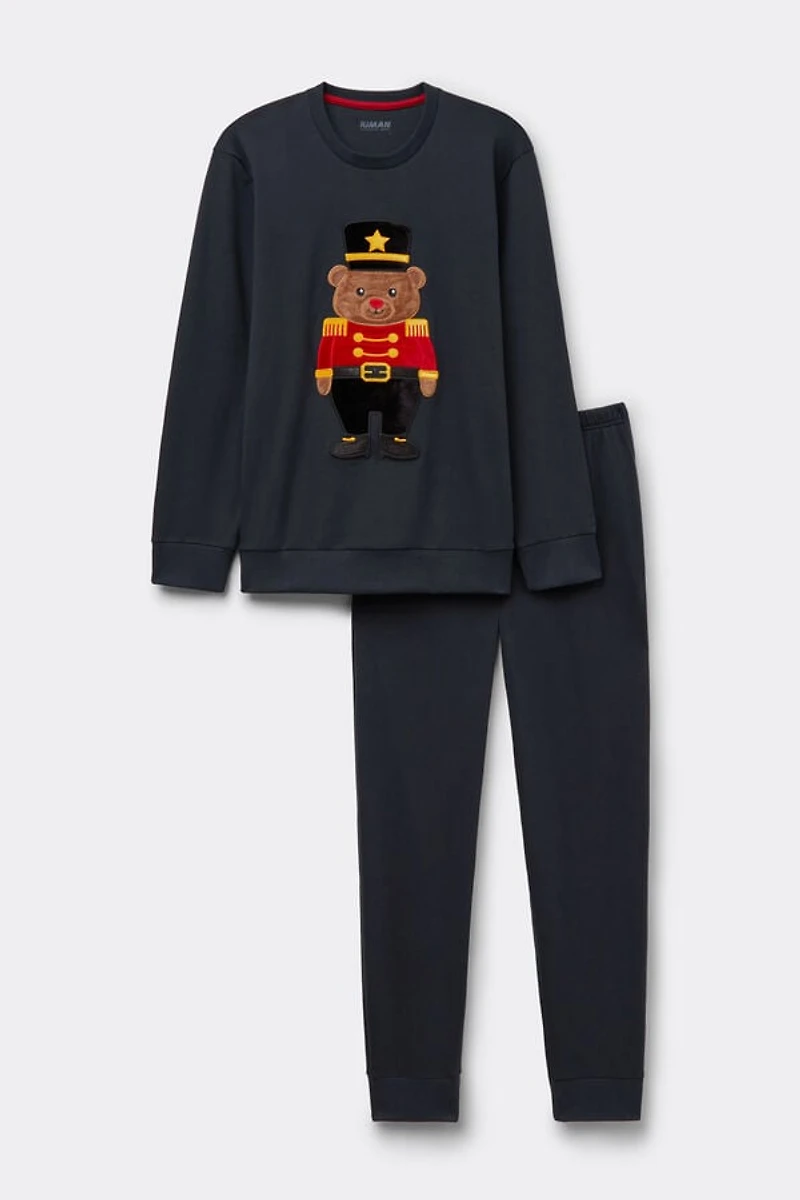 Toy Soldier Bear Print Full Length Cotton Pajamas