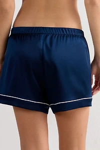 Piped Silk Shorts