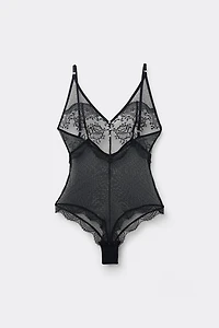 La Vie en Rose Tulle and Lace Bodysuit