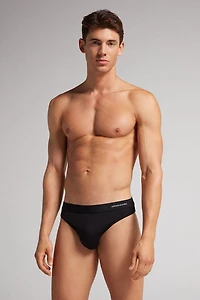 Logo Detailed Microfiber Thong