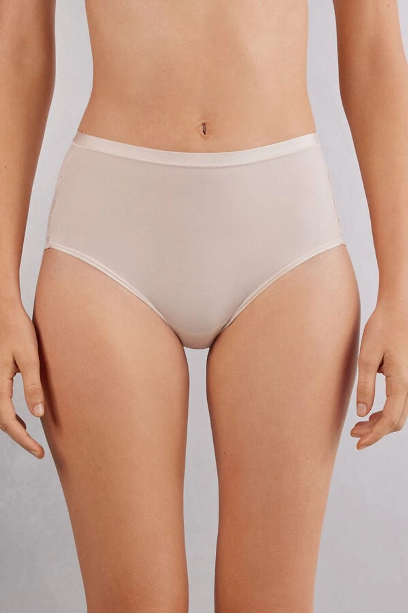 High Waist Panties Ultralight Microfiber with Lace