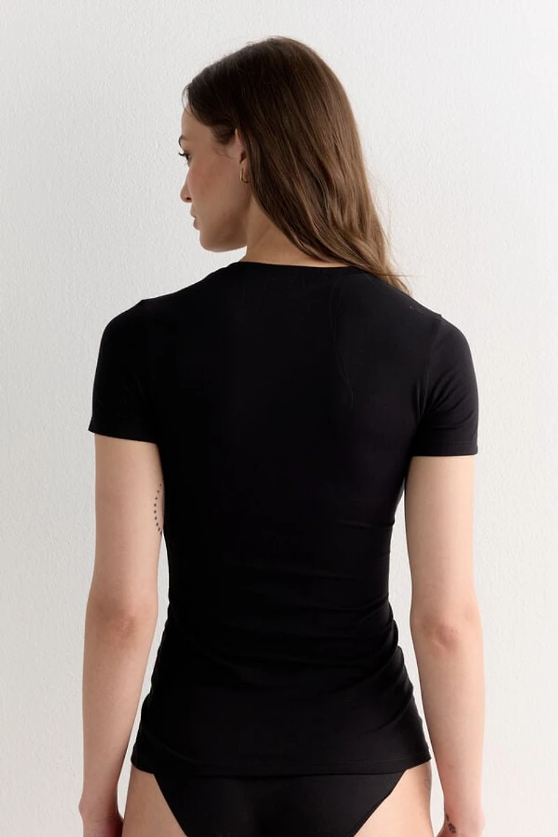 Stretch Superior Cotton Short Sleeve Top