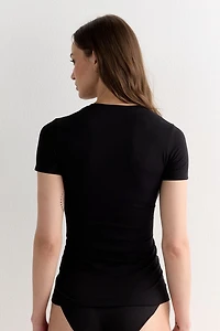 Stretch Superior Cotton Short Sleeve Top