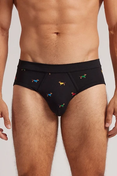 Dachshund Print Superior Cotton Briefs