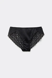 Lace and Silk Bikini Briefs