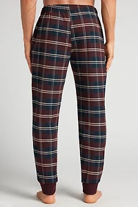 Blue Tartan Full Length Cotton Pants