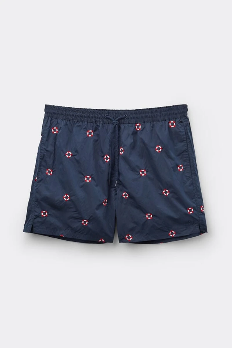 Embroidered Lifesaver Swim Trunks